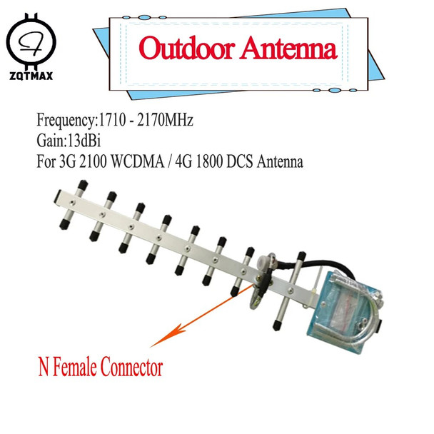 ZQTMAX Communication 13dBi Yagi Antenna 1710-2170MHz for 3g 4g repeater dcs wcdma singnal booster UMTS LTE signal amplifier