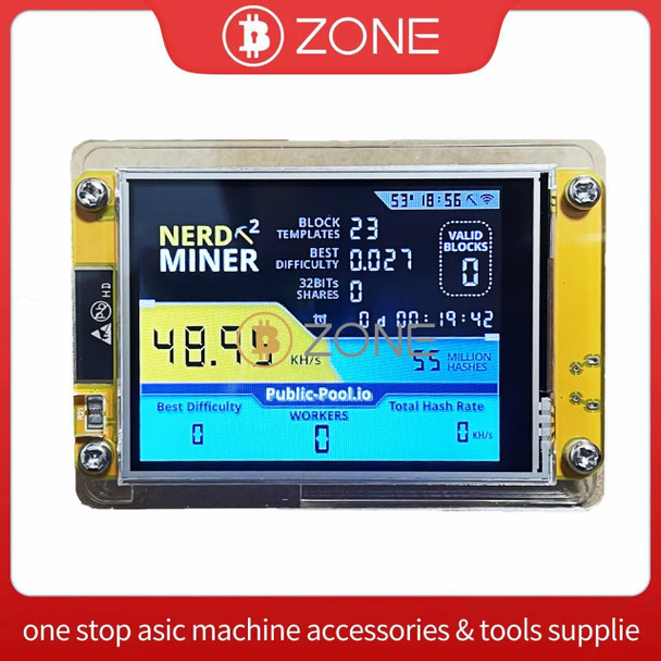 NerdMiner V2 2.8 Inch Display BTC Solo Lottery Nerd Miner Crypto Bitcoin Mining Machine майнер