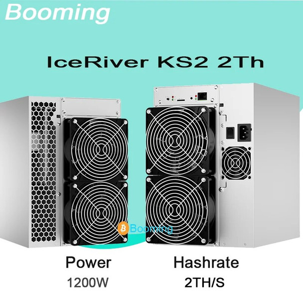 2024 IceRiver KS2 2TH Brand New Asic Mining Machine Kaspa KAS Miner 2000Gh 1200w With Psu High Profitable