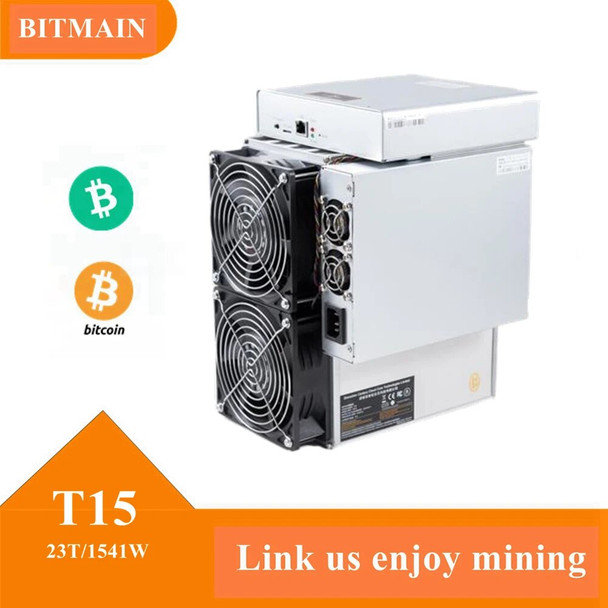 Refurbish Antminer T15 23TH 1540W Bitcoin Machine with PSU Work Well Asic Miner Mining Pack 40PC by DHL