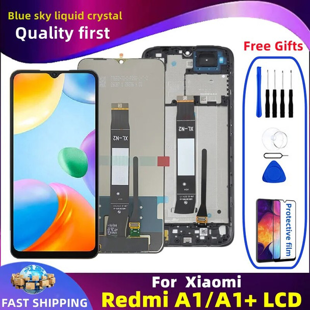 LCD Mobile Phone Display Touch Screen Digitizer Assembly Replacement Parts with Frame for Xiaomi Redmi A1, Original