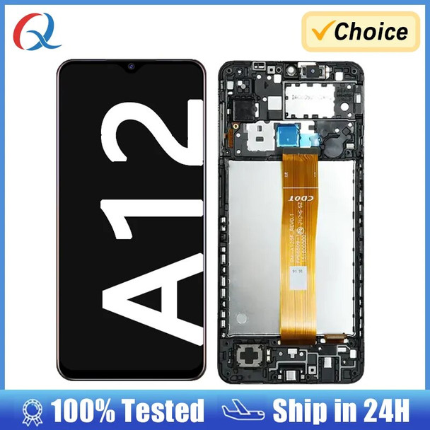 Mobile Phone Lcds for Samsung A12 display with frame a125f a127f a022f screen replacement pantalla for samsung galaxy a12 lcd