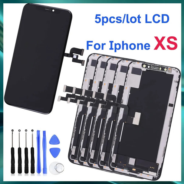 5 pcs For iPhone XS Incell LCD Display Screen + 3D Touch Digitizer Assembly No Dead Pixel Scree Replacement XS mobile phones LCD
