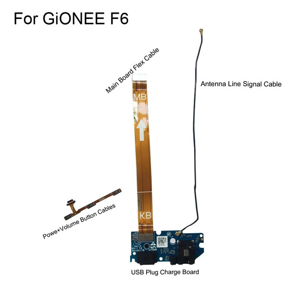For Gionee F6 USB Charging Dock Board,Power Volume Buttons,Main Board Flex Cable FPC ,Signal Antenna Mobile Phone Repair Parts