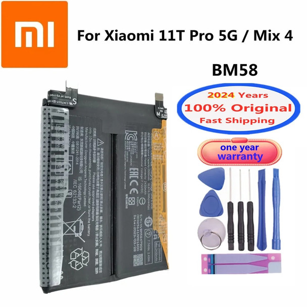 2024 Years Xiao mi BM58 Original Battery For Xiaomi 11T Pro 5G Mix 4 Mix4 5000mAh Mobile Phone Batteria Fast Shipping + Tools