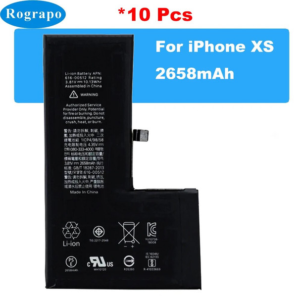 New 10pcs/Lot High Capacity Mobile Phone Battery For iPhone 5s 6 6s 7 8 Plus XR X XS MAX 11 12 Mini Pro