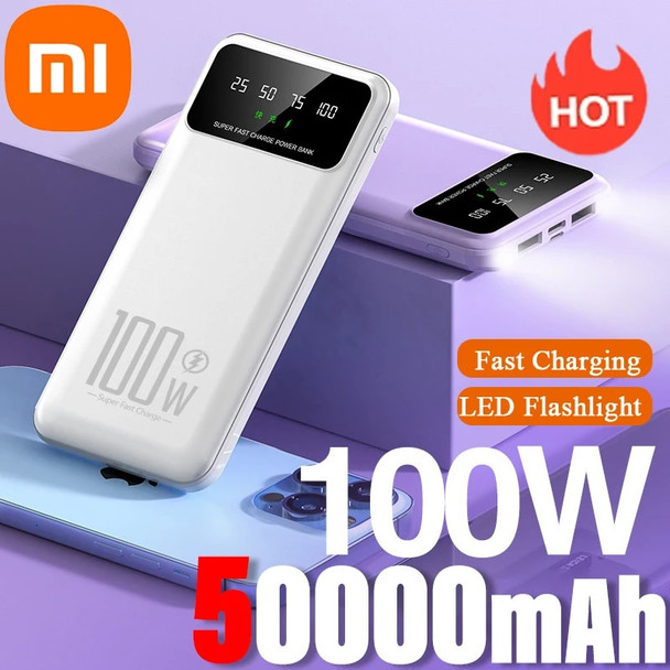Xiaomi Fast Charging Mobile Power Portable External Battery 50000 mAh Fashion Design LED Screen Mobile Charging Solution