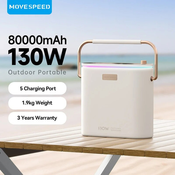 MOVESPEED S80 80000mAh Power Bank 130W Fast Charging Powerbank Portable Outdoor Power Supply for Phones Laptop Drone Camera