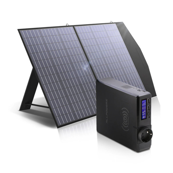 ALLPOWERS Solar Powerbank 41600mAh Home Backup,Outdoor Emergency Power 200W Powerstation Mit Solarpanel 60/100W For Tablet Phone