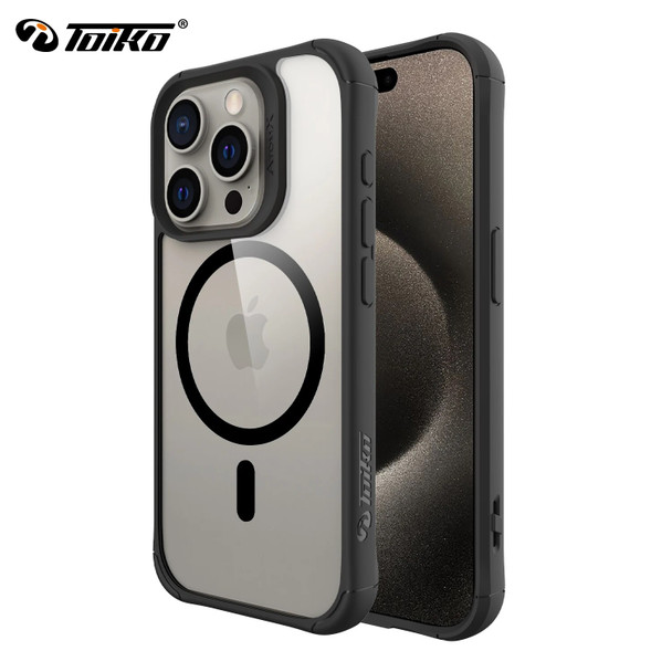 TOIKO Shockproof Protection Shell for iPhone 15 Pro Max 15 Plus Magsafe Magnetic Wireless Charging Phone Case PC TPU Back Cover