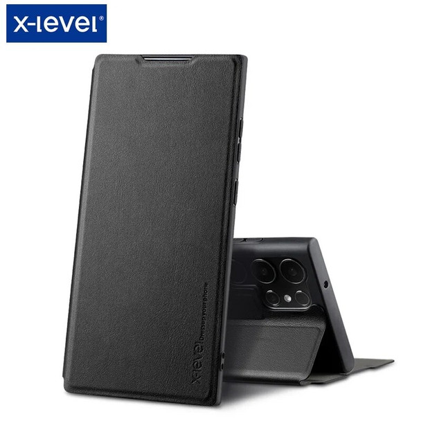For Samsung Galaxy S24 Ultra / S24+ /S24 Case X - Level Quality Shockproof Flip Leather + Soft TPU Protection Phone Shell