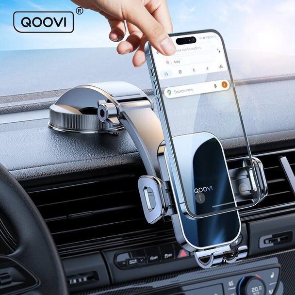 QOOVI Car Phone Holder Stand Dashboard Mount Universal Holder Cell Phone GPS Support For iPhone 14 13 Pro Samsung Xiaomi Huawei