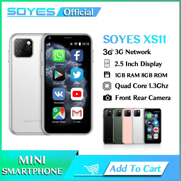 SOYES 7S XS11 Android Mini Smartphone 2.5 Inch Quad Core Dual SIM With Wifi Unlock Camera Google Play Store Small Mobile Phone