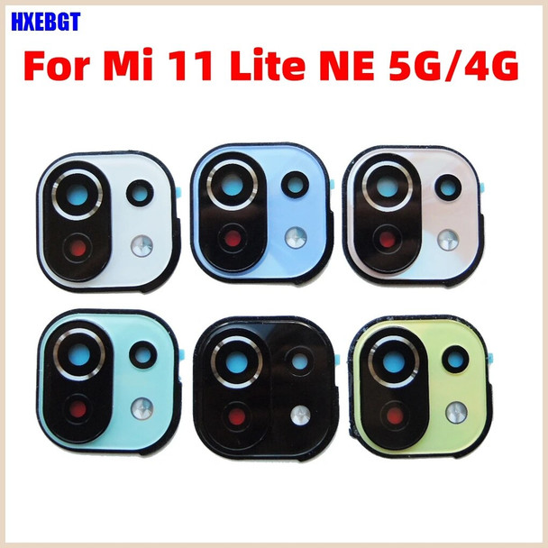 Original For Xiaomi Mi 11 Lite NE 5G / 4G Rear Back Camera Lens Glass With Frame Cover Smartphone Replacement Parts