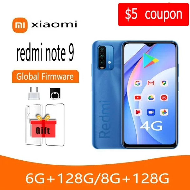 Cellphone Original Xiaomi Redmi Note 9 4G /Redmi 9T Smartphone ,Global ROM Version Mobile Phone Helio G85 Octa Core 6000mAh