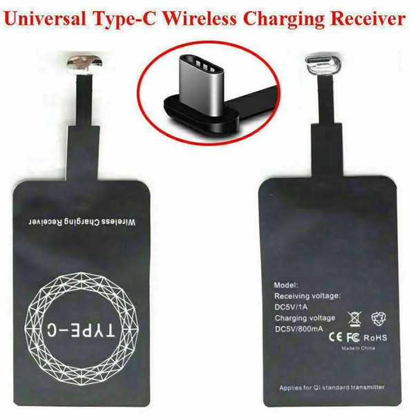 Wireless Charging Receiver Patch Suitable For Android Type-C Mobile Phone Wireless Charging Receiver Universal Fast Wireless Cha