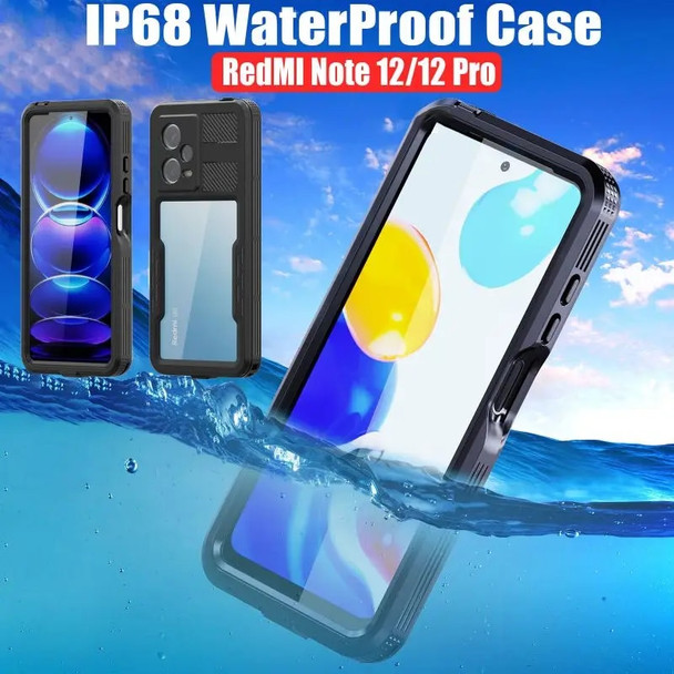 IP68 Waterproof Case For REDMI Note 12 Pro 5G Shock Drop proof Diving Swim Rock Climb Outdoor Sport Full Sealed Cover