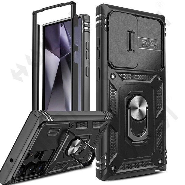 Case For Samsung Galaxy S24 Ultra Plus 4G 5G Slide Camera 360 Degree Rotate Kickstand Heavy Grade Cover
