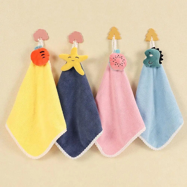 Cartoon Hanging Hand Towel Soft Coral Kitchen Towel Cute Kids Child baby Quick Dry Bathing Towel for Kitchen Bathroom O2O1