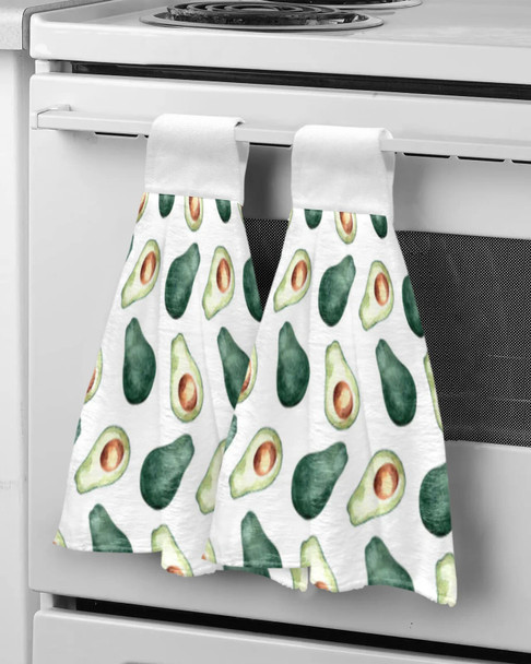 Avocado On A White Background Hand Towels Microfiber Absorbent Soft Children Towel Handkerchief Bathroom Kitchen Dishcloth