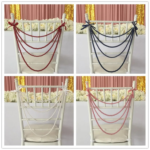 1set Imitation Pearl Bead Garland for Chiavari Chair Decoration Chiavari Chair Sash Chair Cap