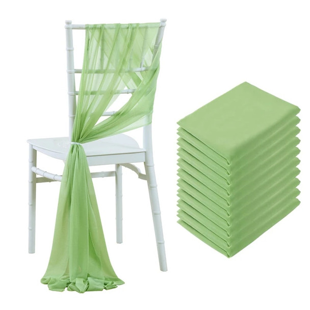 10/50PCS Like Chiffon Chair Sashes Wedding Chair Decoration For Aisle Decorations Party Banquet Event Baby Shower，17x275cm Long