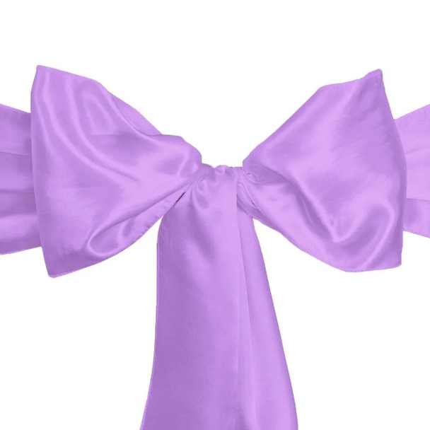 100Pcs Lavender Elegant Bridal Chair Sashes Bow Back Tie Table Runner For Wedding Party Banquet Decor Free Shipping