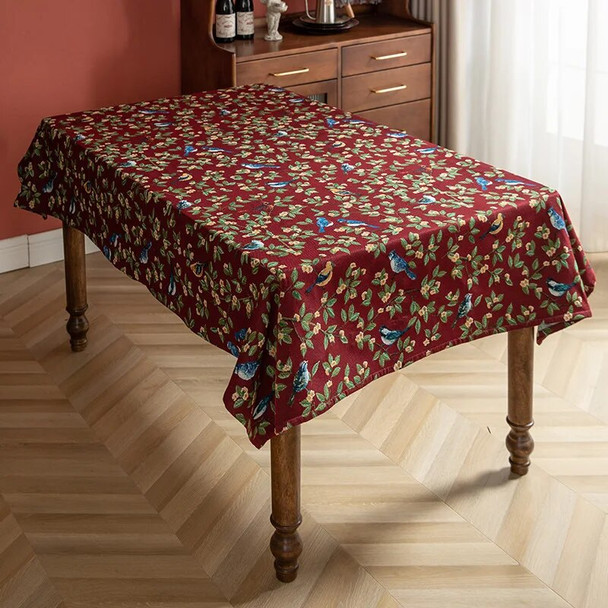 Flower Printed Home Kitchen Dining Room Table Cloths Pastoral Rectangular Linen Cotton Cloth Tablecloth