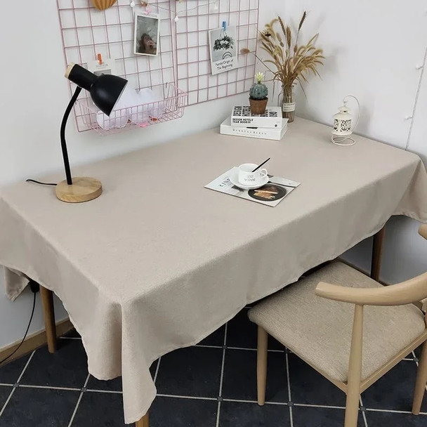 Japanese style dormitory girl heart net red desk student solid cotton linen table cloth art linen TYDAN242
