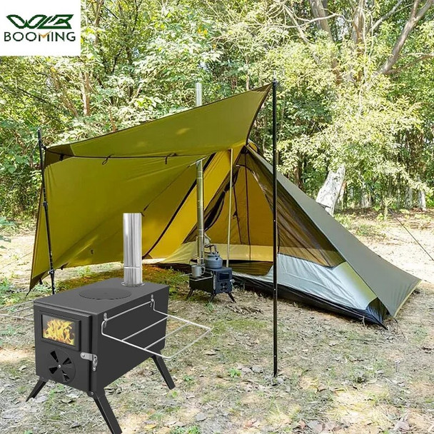 Outdoor Tent Camping Stove Detachable Chimney Portable Firewood Stove Fire Wood Heater Heating Furnace Fire pit