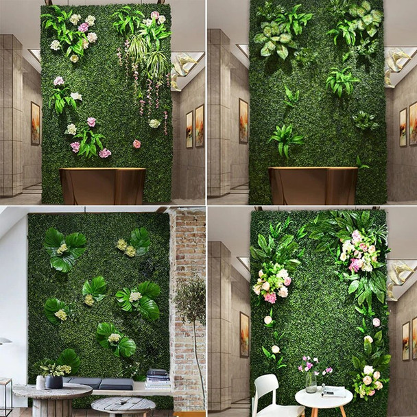 Artificial Plant Wall for Wedding Background, DIY Outdoor Lawn, Green Plastic, Garden, Hotel, Home Decoration, Flower Wall