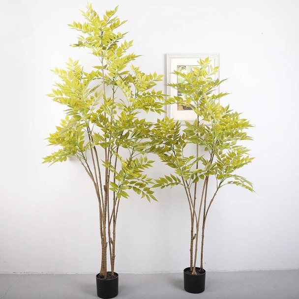 150cm 180cm Artificial Chinese Toon Tree Plastic Yellow Green Large Artificial Plant for Indoor Outdoor Garden Home Decoration