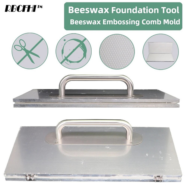 1PCS Full Aluminum Beeswax Foundation Sheet Machine Bee Wax Embossing Mold 4.7 4.9 5.35mm Stamping Sheet Tool Beekeeping Supply