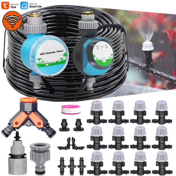 Smart Garden Misting Nozzle Watering System 1/4”Hose Adjustable Dropper Kit Automatic Irrigation Equipment Gardening Accesorries
