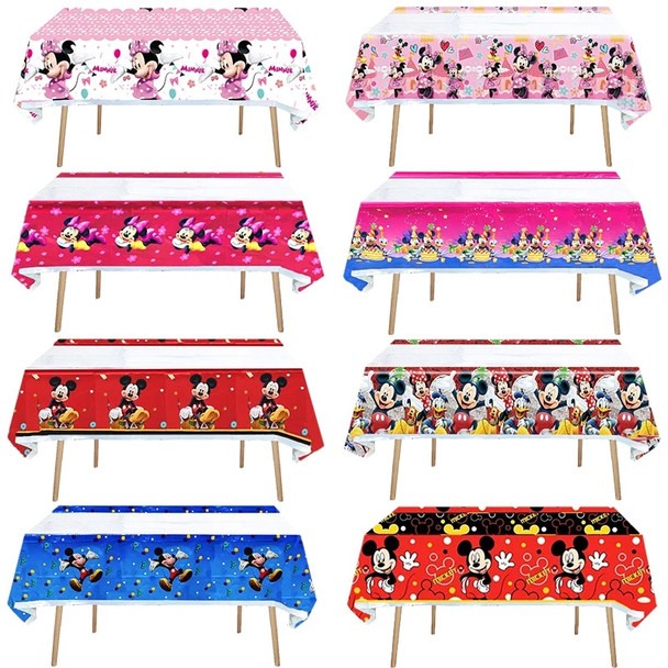 Mickey Mouse Birthday Party Supplies and Decorations Minnie Mouse Party Supplies Serves Tablecloth Disposable Tablecover