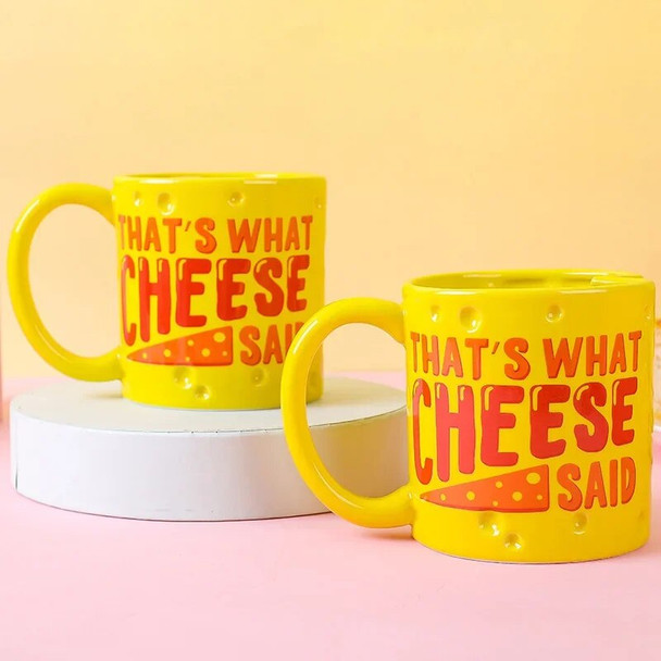 New 550ml Cheese Ceramic Cup Creative Cheese Cup Cheese Mug Biscuit Milk Coffee Mug Tea Cup Art Handmade Glass Office Drinkware
