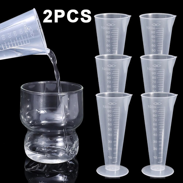 100ML Plastic Measuring Cup Transparent Scale Measuring Cup Pour Spout Without Handle Liquid Container For Kitchen Bar Supplies