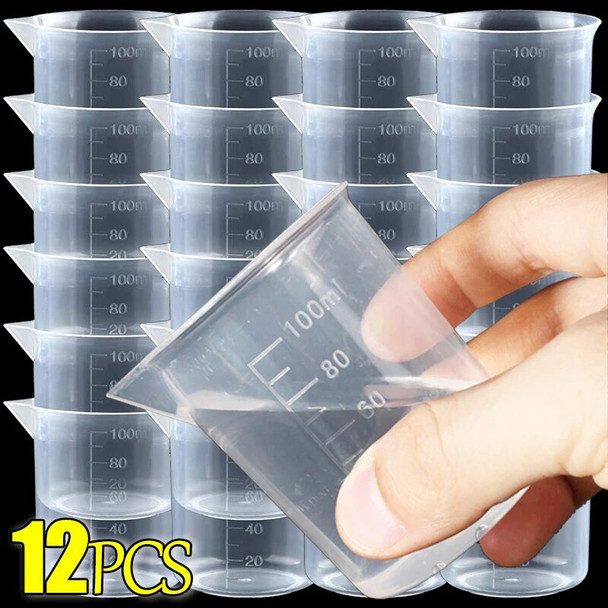 100ml Transparent Measuring Cup Scale Beaker Cups Lab Chemical Laboratory Liquid Container Measure Jugs Kitchen Baking Bar Tools