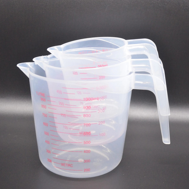 1pc 250/500/1000ml Baking Liquid Measuring Cups PVC Scale Cup Plastic Measuring Volume Beaker Kitchen Baking Tools