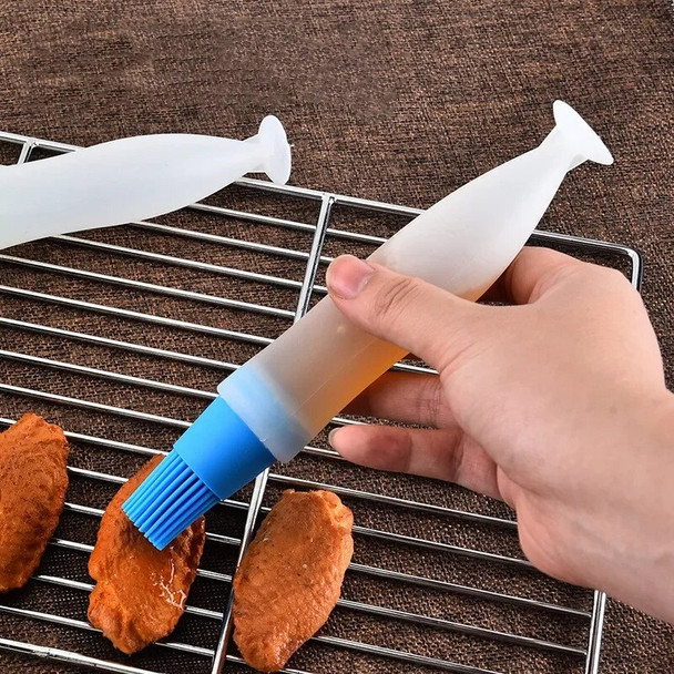 Silicone Oiler with Brush Seasoning Seasoning Sauce Brush with Scale Oil Bottle BBQ Kitchenware Gadgets Grilling Frying Tools