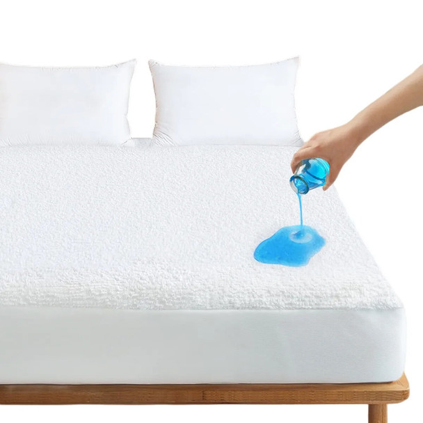 Waterproof Mattress Cover Terry Cloth Soft Durable Breathable Fitted Sheet Bed Pad Protector Full Size for Home 90x200