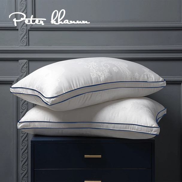 Peter Khanun 100% Goose Down Pillows Luxury Neck Pillows For Sleeping Bed Pillows 100% Cotton Shell Printed Flower