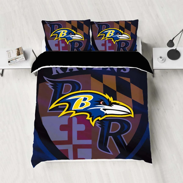 90gsm polyester plush fabric, eagle head letter printed skin friendly soft bedding set of three, 1 down duvet cover+2 pillowcase