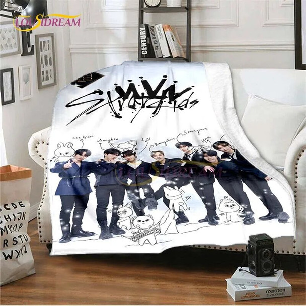 Kpop Stray Kids Throw Blanket Soft Blankets for Beds Sofa Cover Spring Bedding Queen Size Hoom Decor Fans Gift Picnic Travel