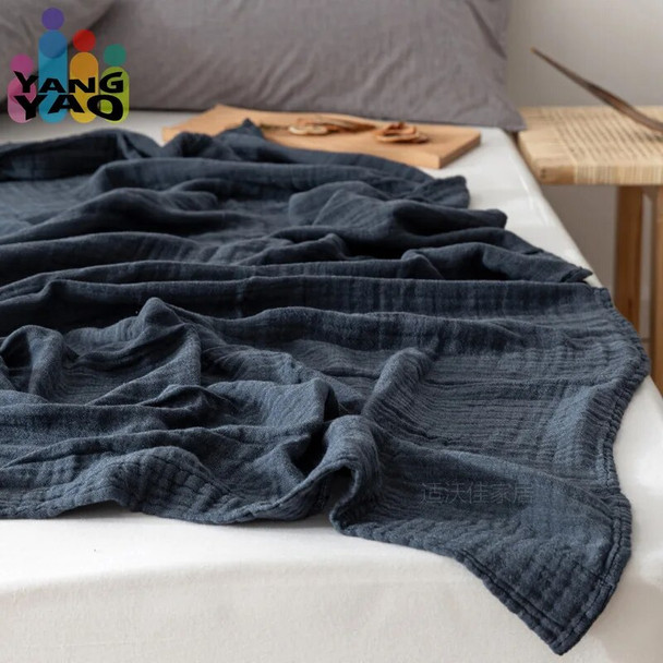 Japanese Blanket Summer Washed Cotton Gauze Throw Blanket Double Bed Coverlet Towelling Thin Cool Quilt Air Conditioning Blanket