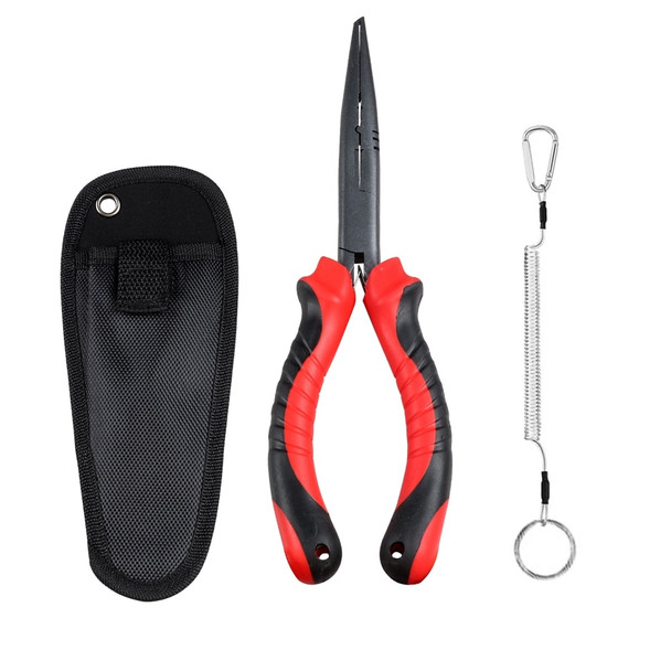 Line Cutter Scissors 23cm Lure Fishing Pliers Sturdy Long Nose Hook Multi-functional Remover Tools With Sheath Stainless Steel