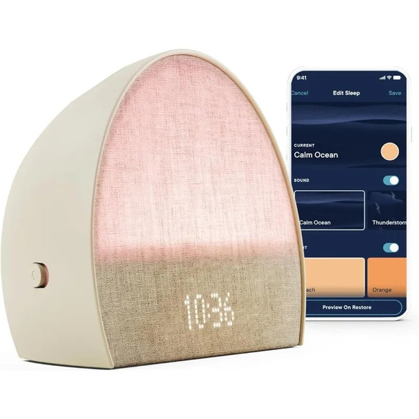 2 Sunrise Alarm Clock, Sound Machine, Smart Light (Putty) Bedside Sleep Guide, White Noise, Personal Sleep Routines, Dimmable