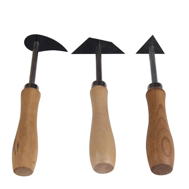 3pcs Tungsten Steel Pottery Tools Clay Fettling Knife with Wood Handle Pottery & Ceramics Tools Set