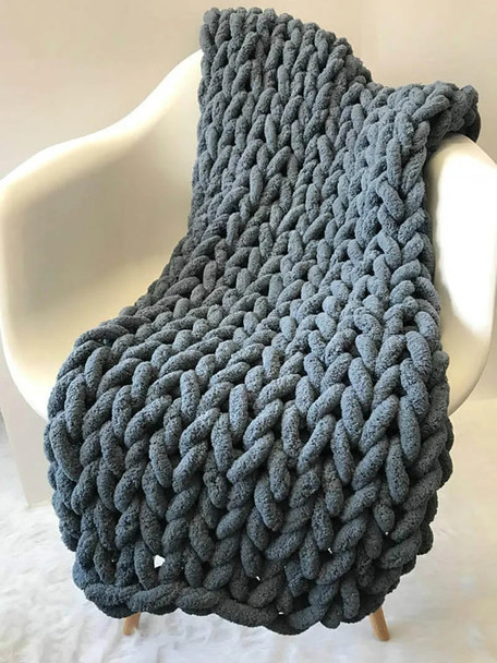 Large Thick Yarn Divan Sofa Decor Plaid Women Wraps TV Comforter Drop Shipping Hand Crochet Knitted Chair Seat Blanket