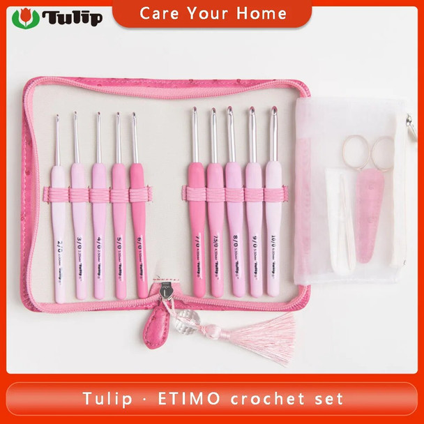 Original Tulip Etimo Rose Crochet Hook Set Of Knitting Needles Knitting Pro Set Needle Diy Knitting Hooks Kit Free Shipping